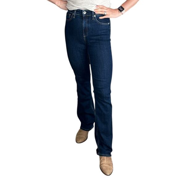 RAG & BONE Nina High Rise Boot Cut Marina Blue Dark Wash Denim Jeans Size 26 - Picture 1 of 11